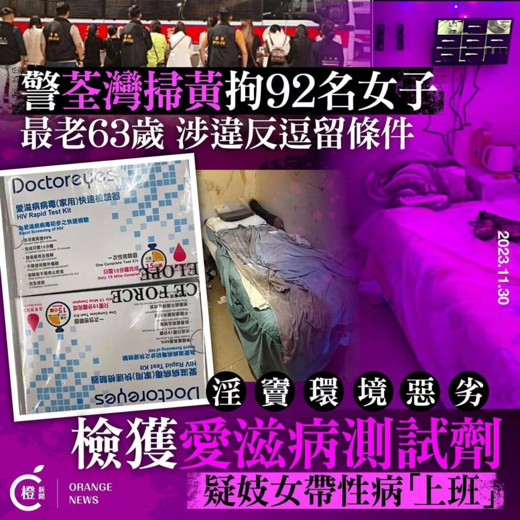香港的國產妓女，愛滋病
